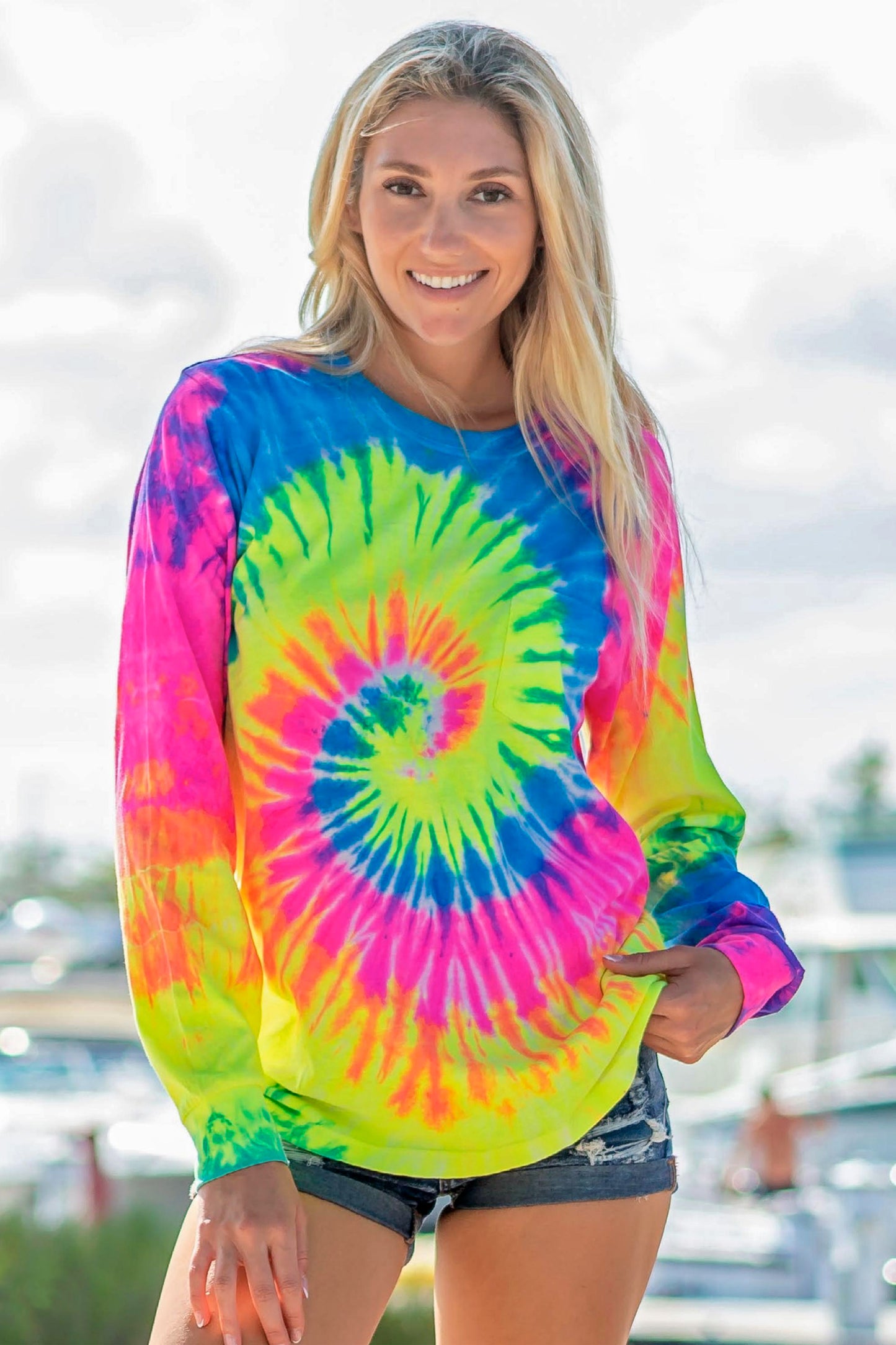 PLAYERA MANGA LARGA TIE DYE PARA DAMA