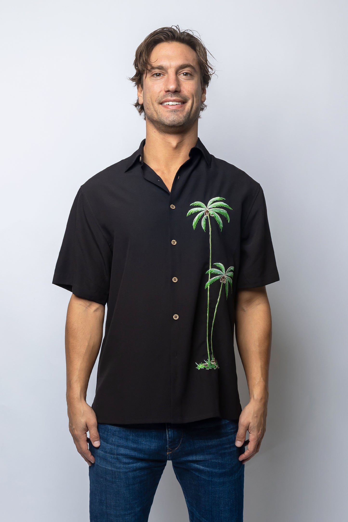 Camisa Manga Corta Bordada