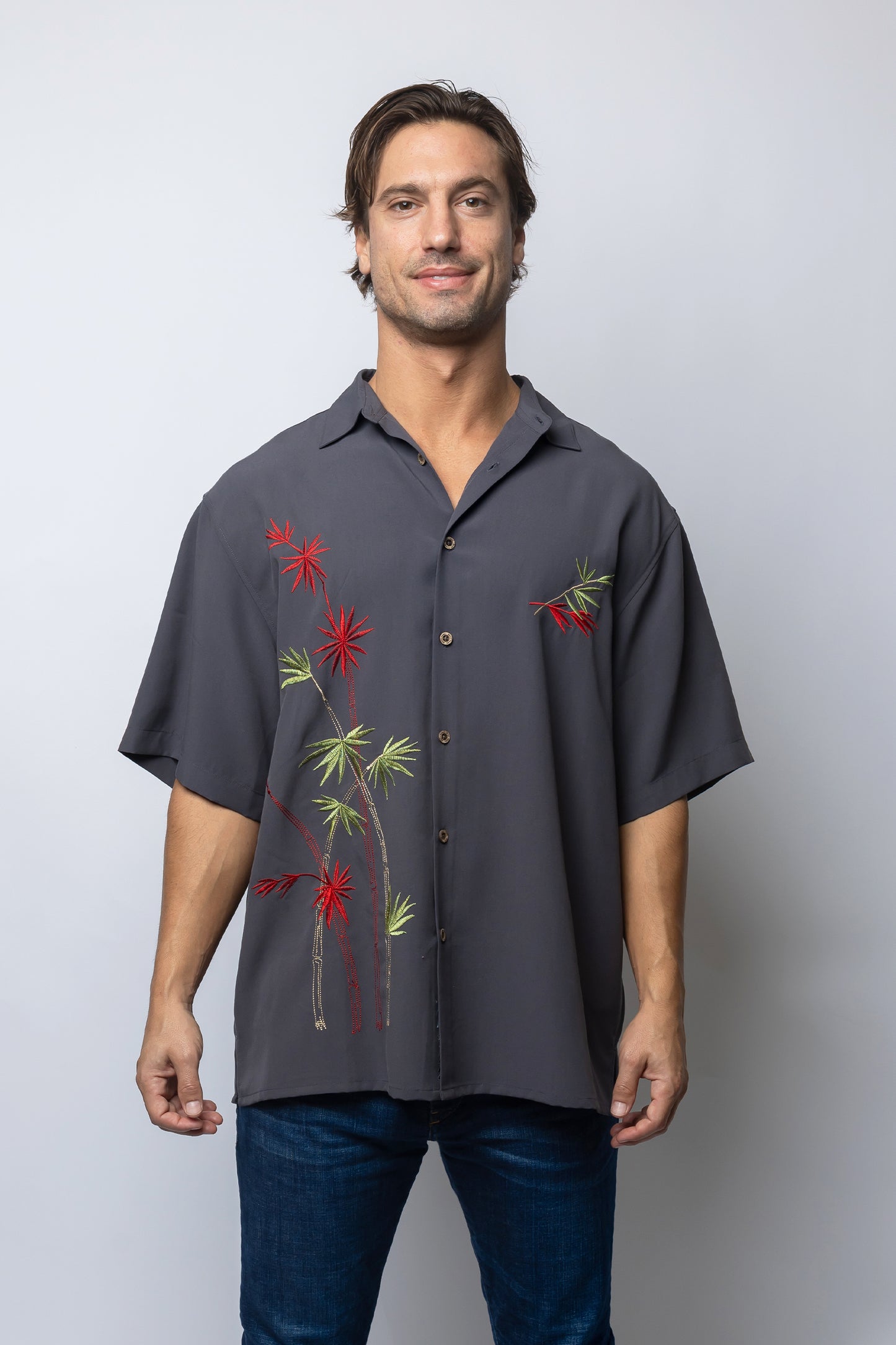 Camisa Manga Corta Bordada