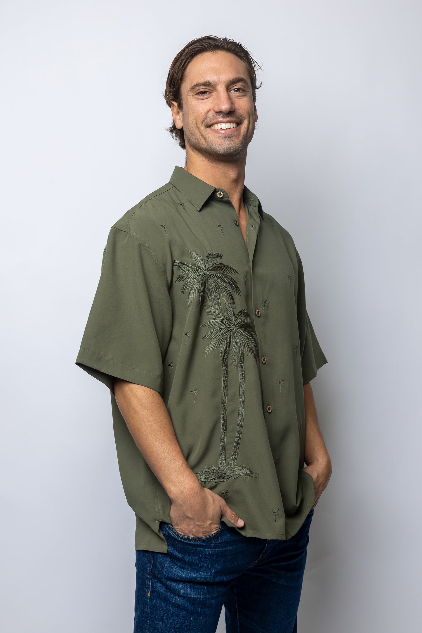 Camisa Manga Corta Bordada
