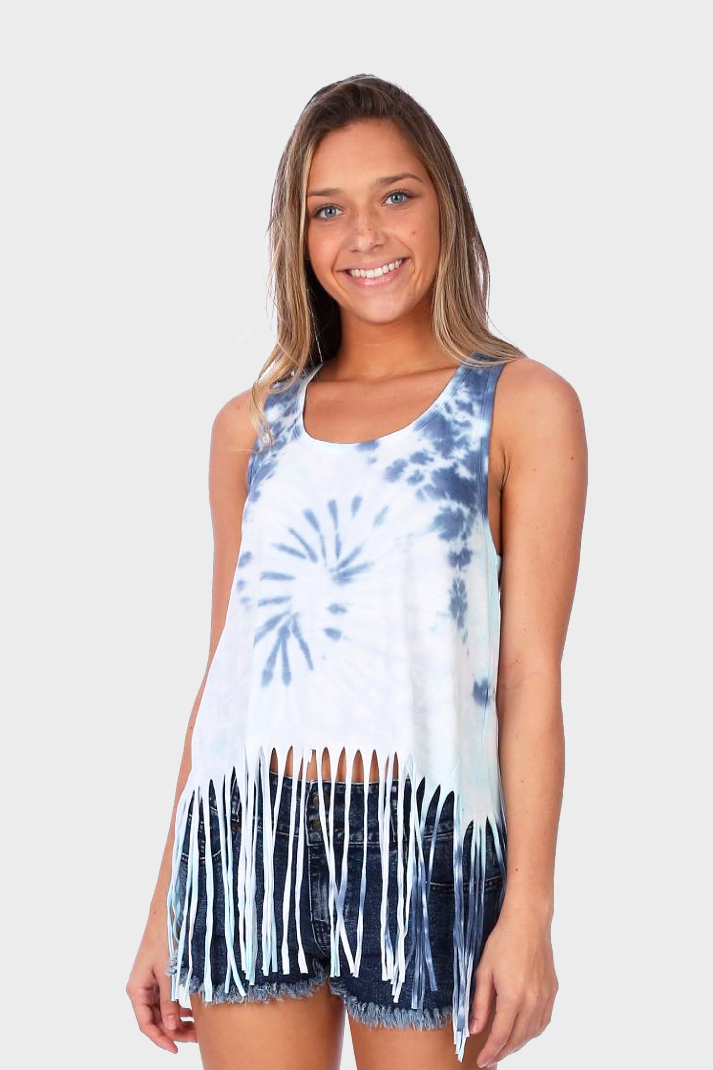 Tank Top para Dama Tie Dye con flequillos