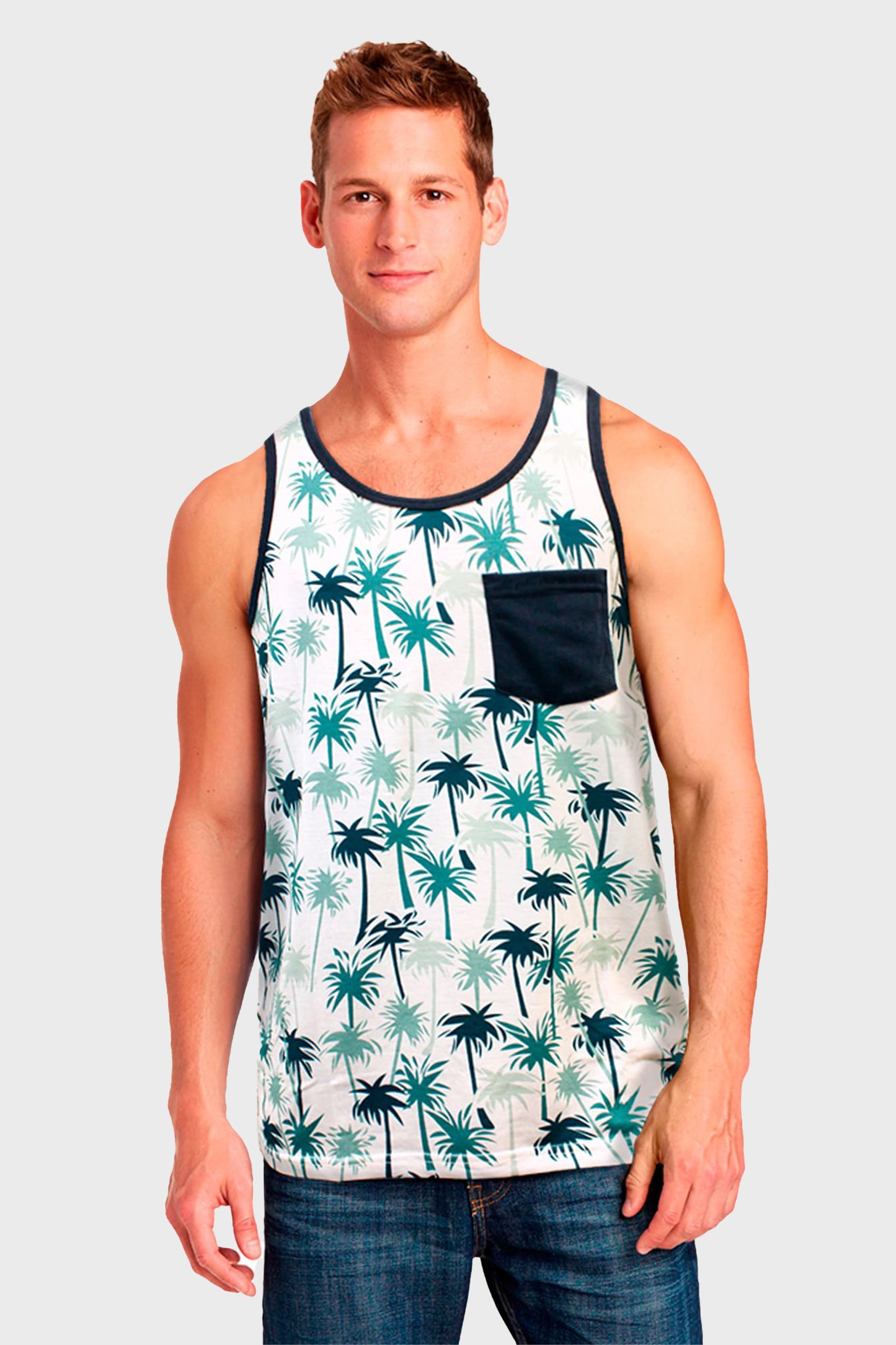 Playera sin Mangas para Hombre con Bolsillo