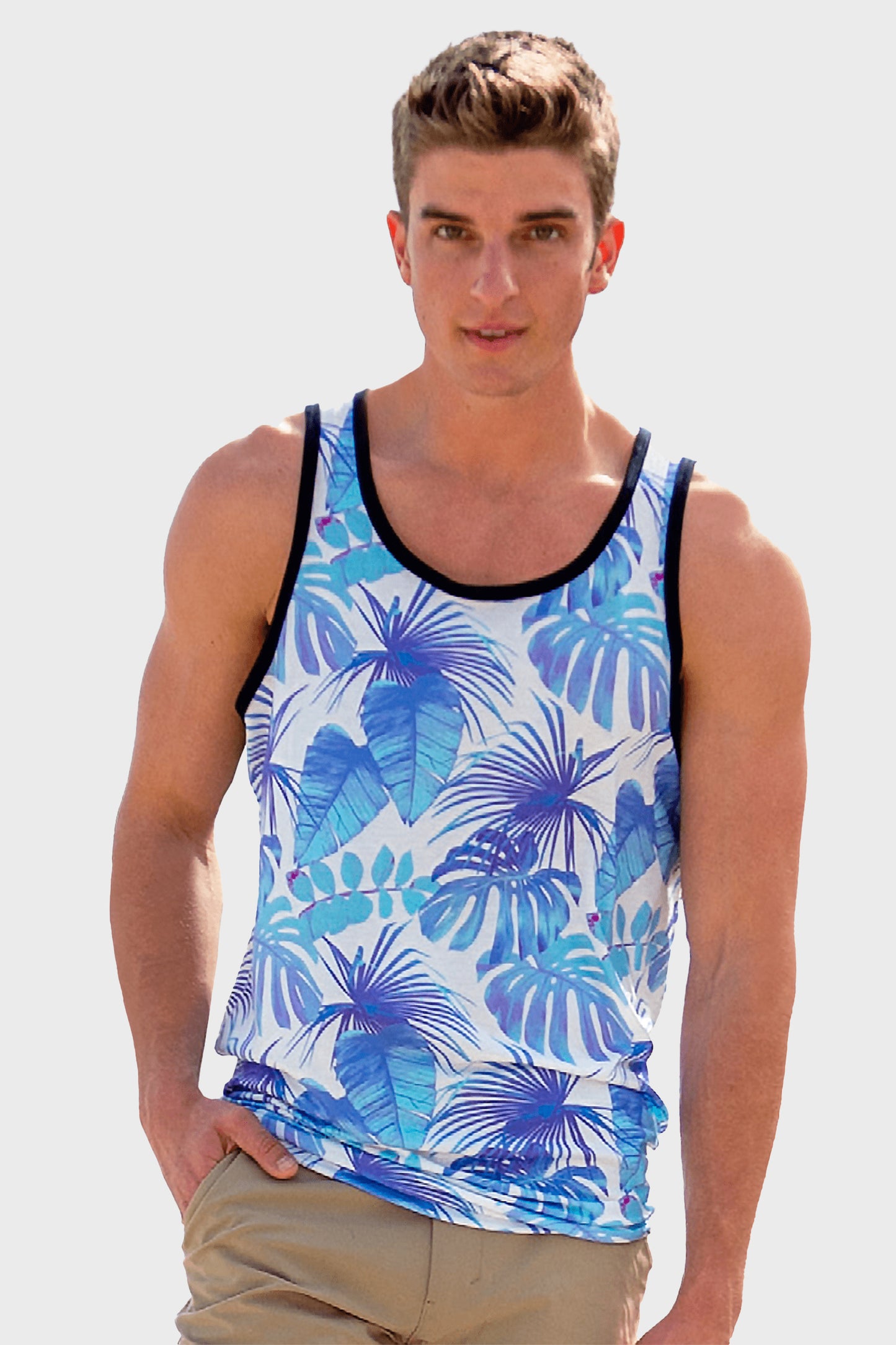 Playera sin Mangas Estampada para Hombre