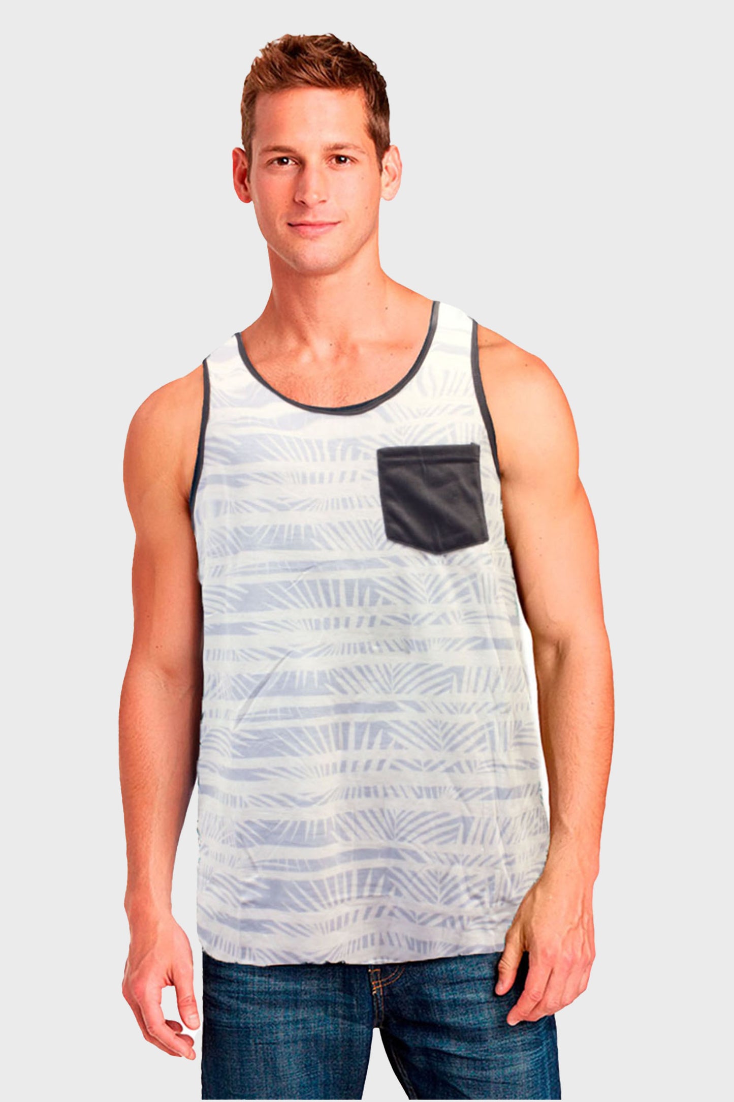 Playera sin Mangas para Hombre con Bolsillo