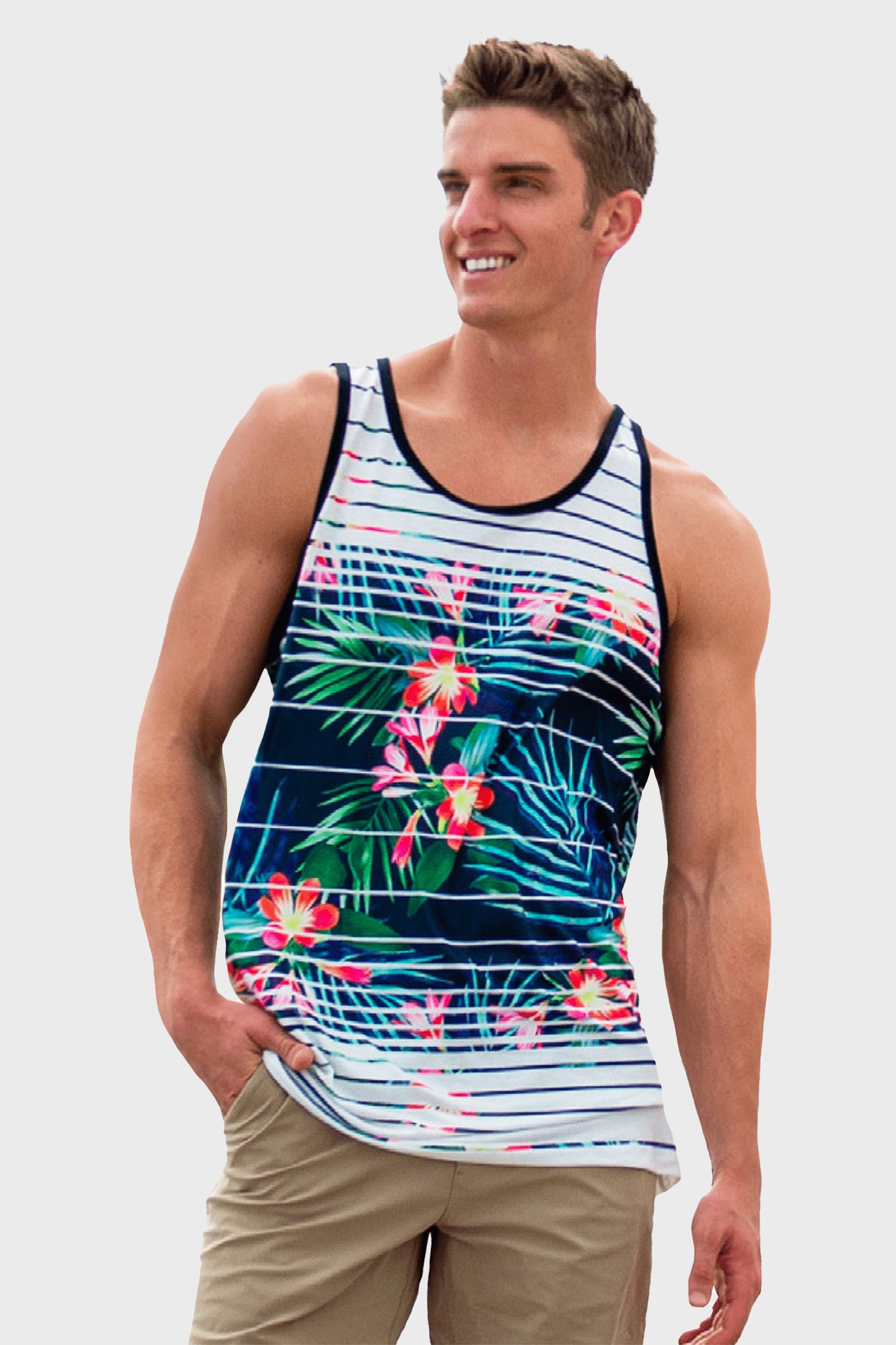 Playera sin Mangas Estampada para Hombre