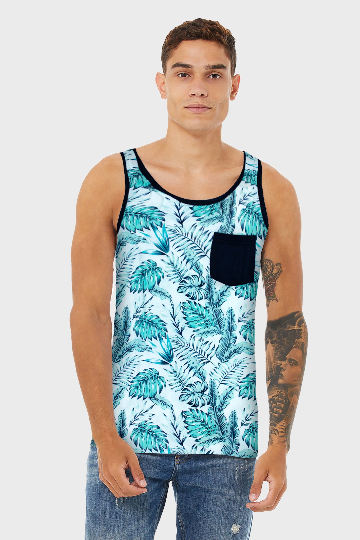 Playera sin Mangas para Hombre con Bolsillo