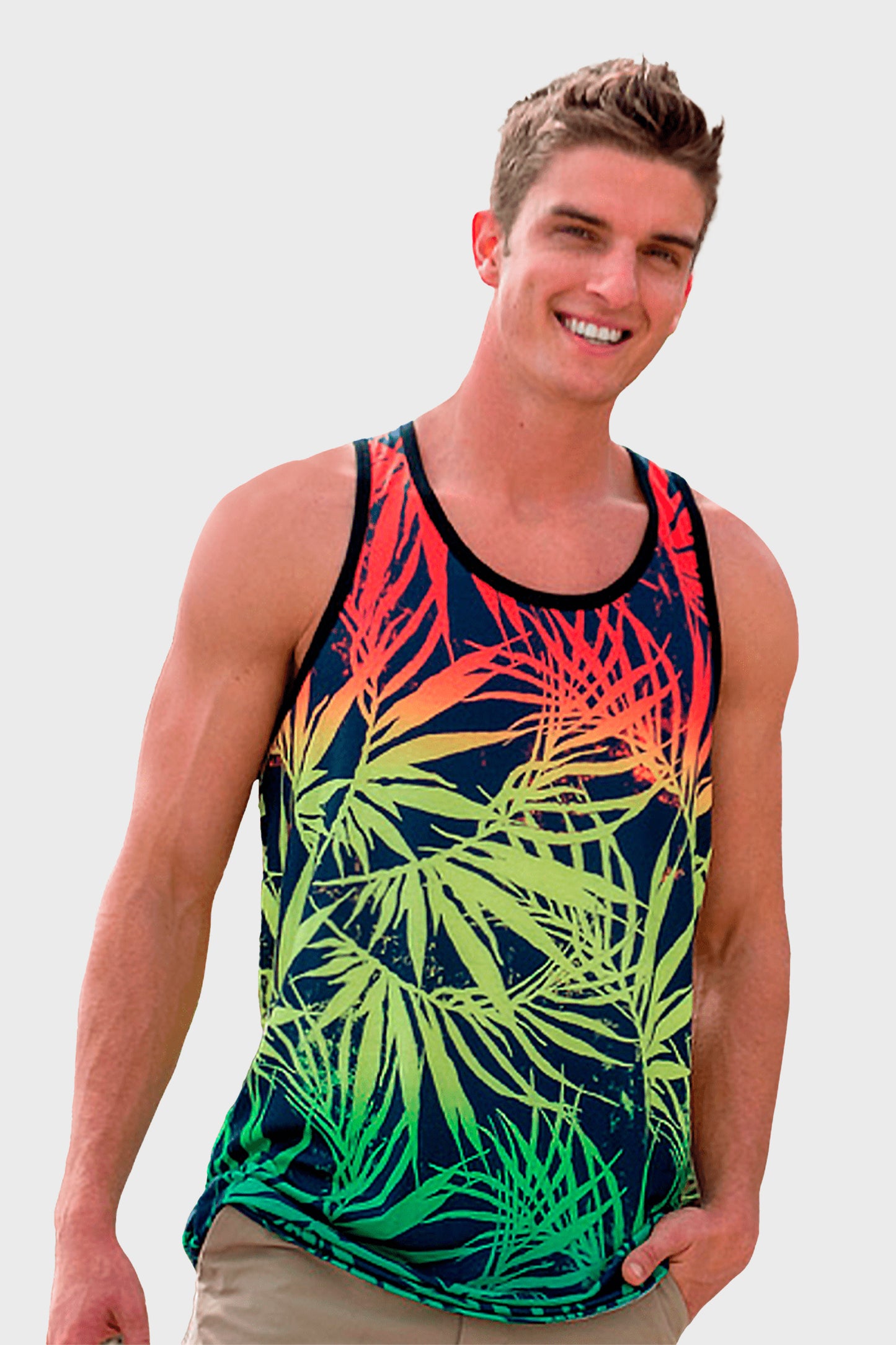Playera sin Mangas Estampada para Hombre
