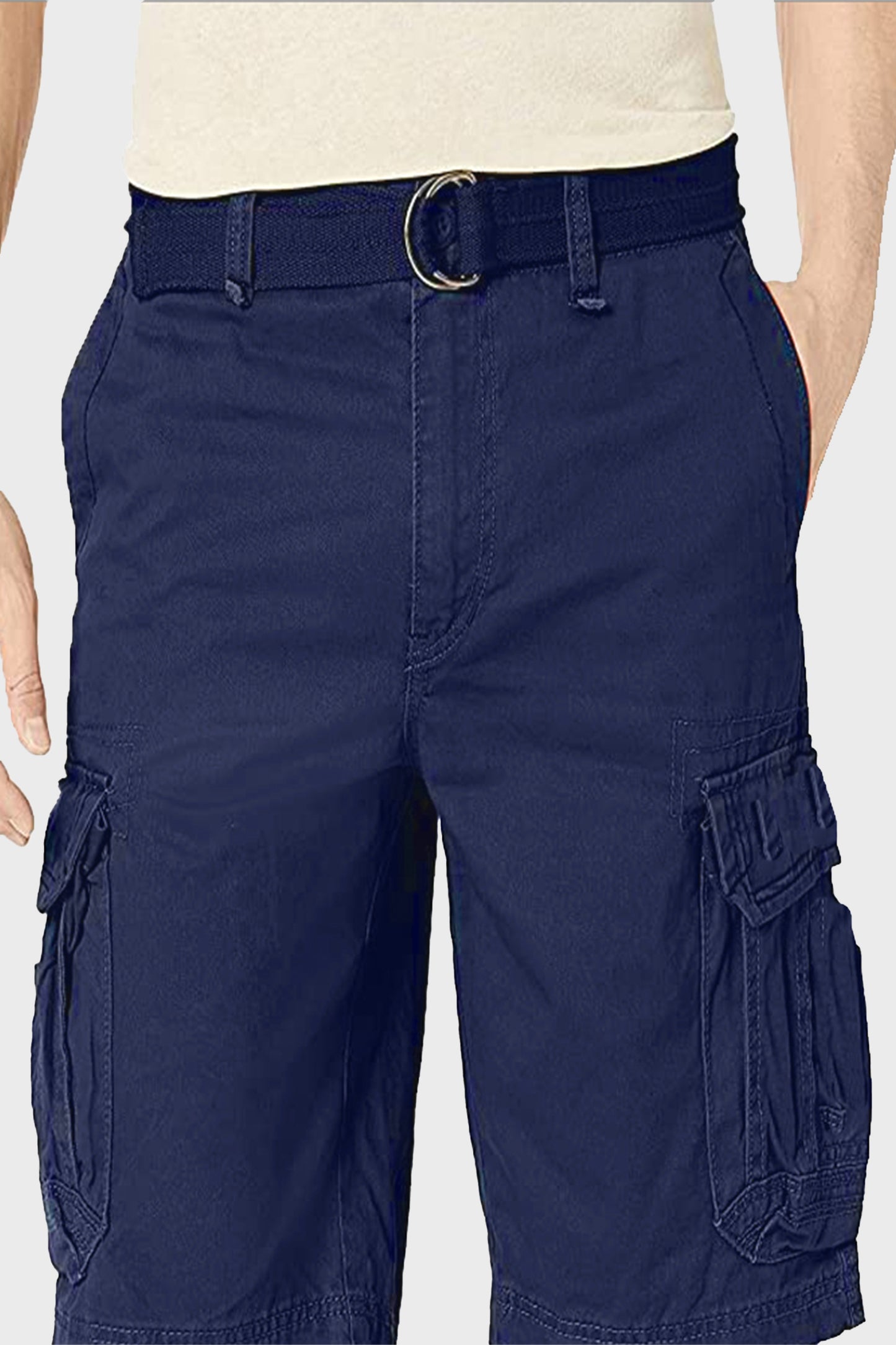 Bermuda Tipo Cargo Con Cinturón para Hombre
