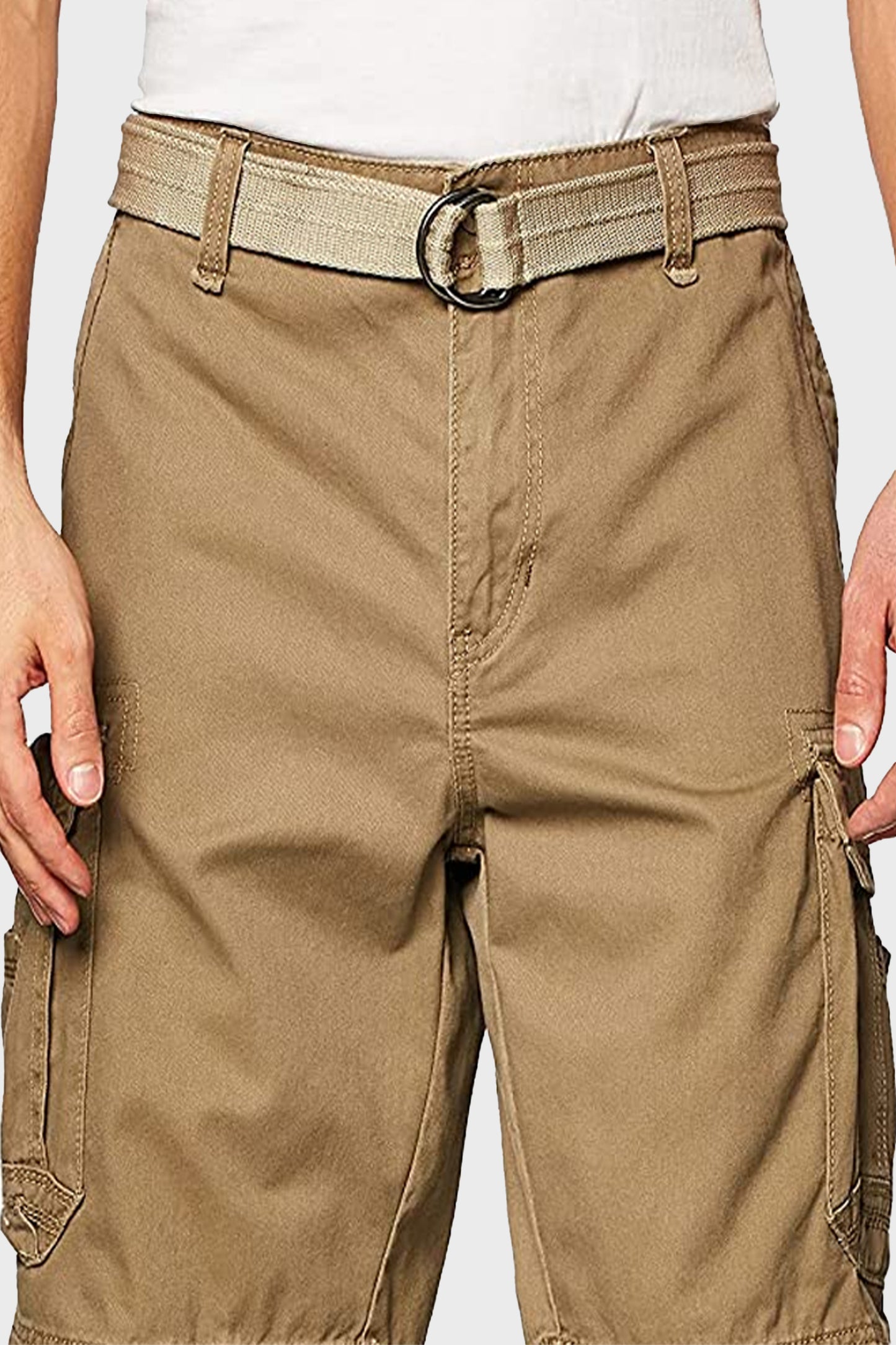 Bermuda Tipo Cargo Con Cinturón para Hombre