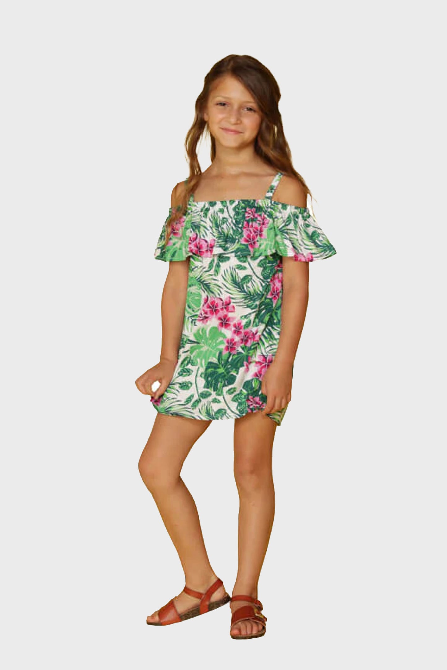 Vestido para Niña con Tirantes y Olanes