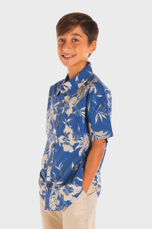 Camisa Hawaiana Algodón para Niño